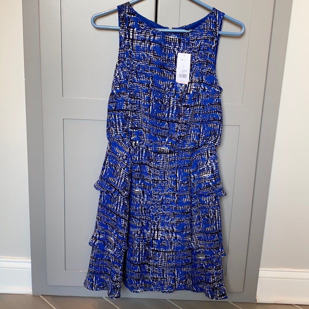 Blue print dress. Brand new with tags